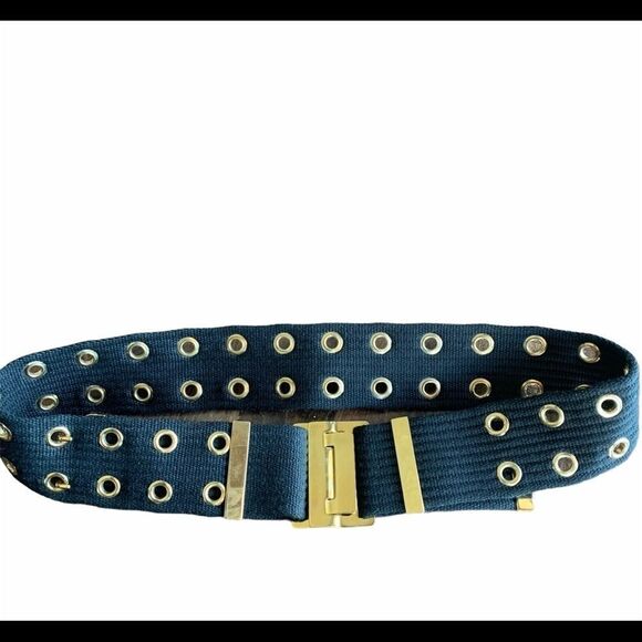 GUCCI canvas gold tone grommets & buckle Sz80-32 - Picture 8 of 8